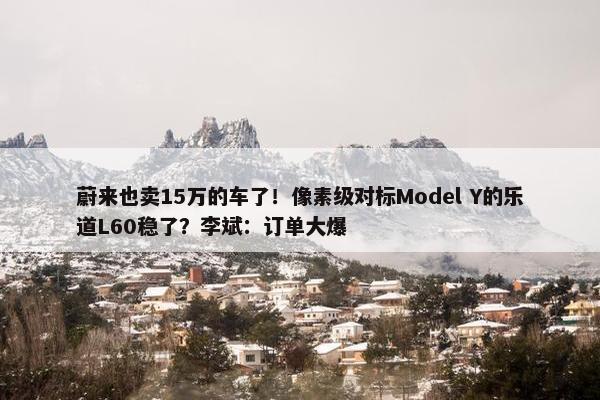 蔚来也卖15万的车了！像素级对标Model Y的乐道L60稳了？李斌：订单大爆