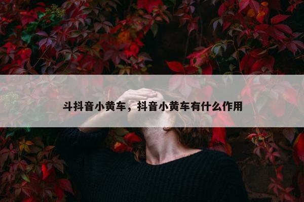 斗抖音小黄车，抖音小黄车有什么作用