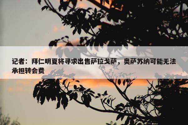 记者：拜仁明夏将寻求出售萨拉戈萨，奥萨苏纳可能无法承担转会费