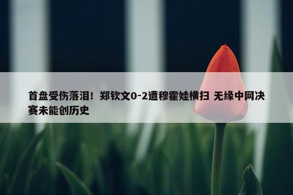 首盘受伤落泪！郑钦文0-2遭穆霍娃横扫 无缘中网决赛未能创历史