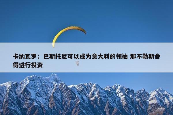 卡纳瓦罗：巴斯托尼可以成为意大利的领袖 那不勒斯舍得进行投资