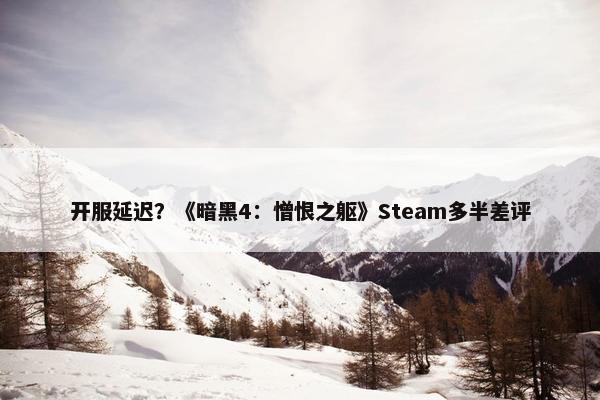 开服延迟？《暗黑4：憎恨之躯》Steam多半差评