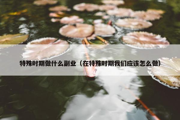 特殊时期做什么副业（在特殊时期我们应该怎么做）