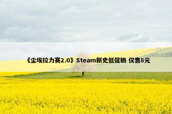 《尘埃拉力赛2.0》Steam新史低促销 仅售8元