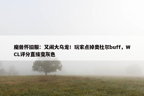 魔兽怀旧服：又闹大乌龙！玩家点掉奥杜尔buff，WCL评分直接变灰色