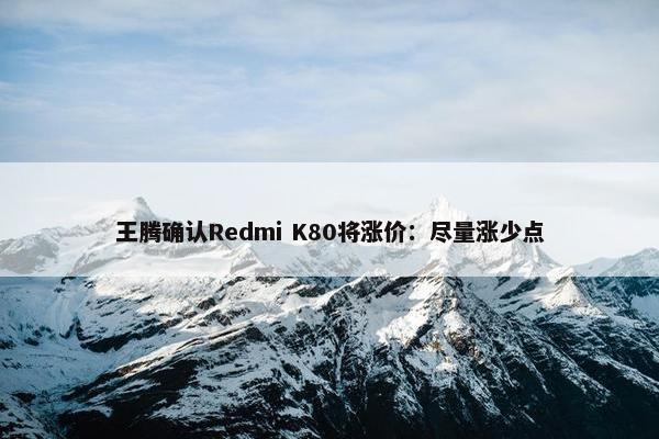 王腾确认Redmi K80将涨价：尽量涨少点