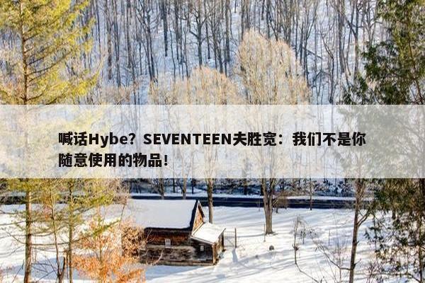 喊话Hybe？SEVENTEEN夫胜宽：我们不是你随意使用的物品！