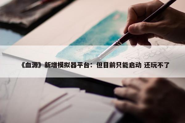 《血源》新增模拟器平台：但目前只能启动 还玩不了