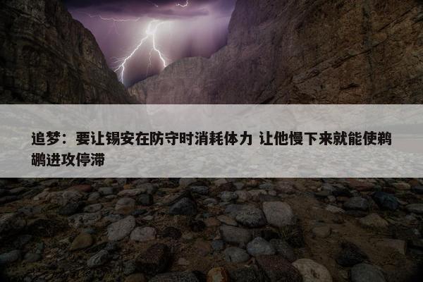 追梦：要让锡安在防守时消耗体力 让他慢下来就能使鹈鹕进攻停滞