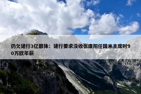 仍欠建行3亿都体：建行要求没收张康阳任国米主席时90万欧年薪