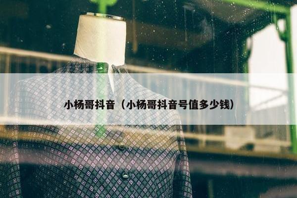 小杨哥抖音（小杨哥抖音号值多少钱）