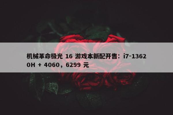 机械革命极光 16 游戏本新配开售：i7-13620H + 4060，6299 元