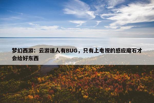 梦幻西游：云游道人有BUG，只有上电视的感应魔石才会给好东西