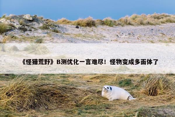 《怪猎荒野》B测优化一言难尽！怪物变成多面体了