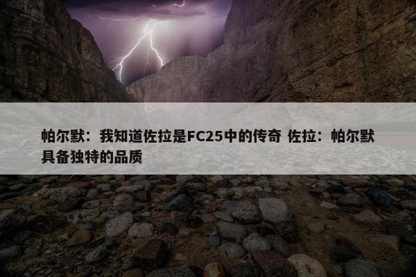 帕尔默：我知道佐拉是FC25中的传奇 佐拉：帕尔默具备独特的品质