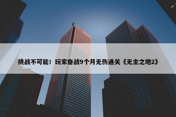 挑战不可能！玩家奋战9个月无伤通关《无主之地2》