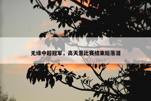 无缘中超冠军，高天意比赛结束后落泪