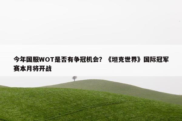 今年国服WOT是否有争冠机会？《坦克世界》国际冠军赛本月将开战