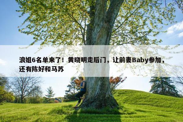 浪姐6名单来了！黄晓明走后门，让前妻Baby参加，还有陈好和马苏