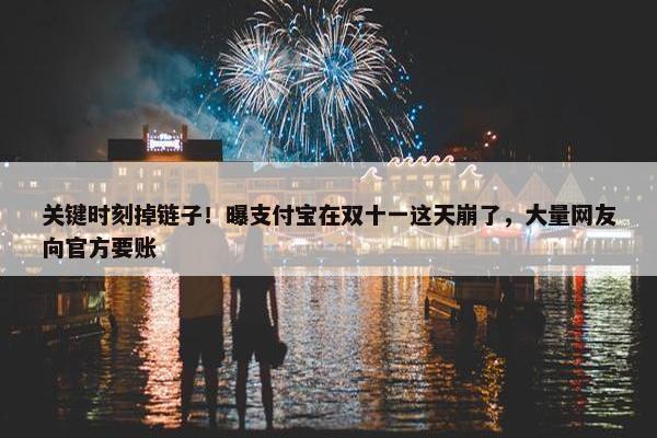 关键时刻掉链子！曝支付宝在双十一这天崩了，大量网友向官方要账