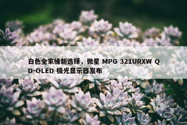 白色全家桶新选择，微星 MPG 321URXW QD-OLED 极光显示器发布