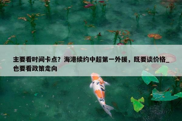 主要看时间卡点？海港续约中超第一外援，既要谈价格_也要看政策走向