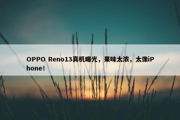 OPPO Reno13真机曝光，果味太浓，太像iPhone！