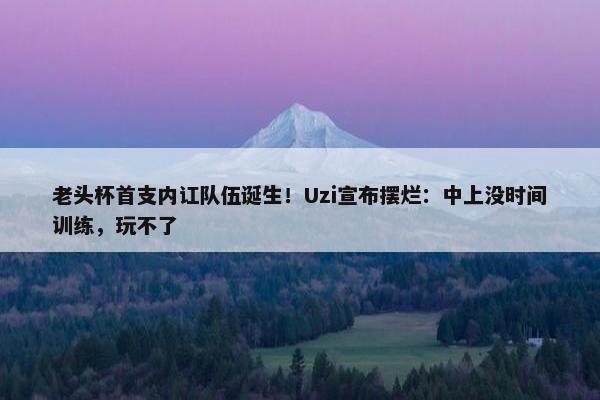 老头杯首支内讧队伍诞生！Uzi宣布摆烂：中上没时间训练，玩不了