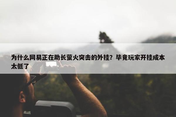 为什么网易正在助长萤火突击的外挂？毕竟玩家开挂成本太低了