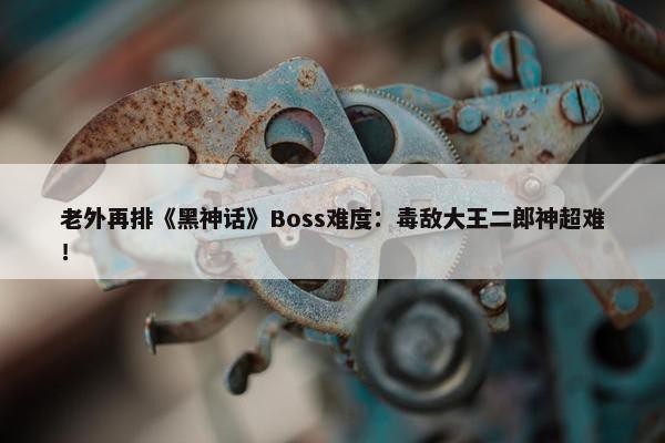 老外再排《黑神话》Boss难度：毒敌大王二郎神超难！