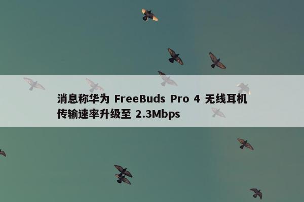 消息称华为 FreeBuds Pro 4 无线耳机传输速率升级至 2.3Mbps