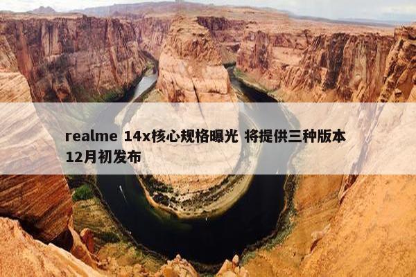 realme 14x核心规格曝光 将提供三种版本 12月初发布