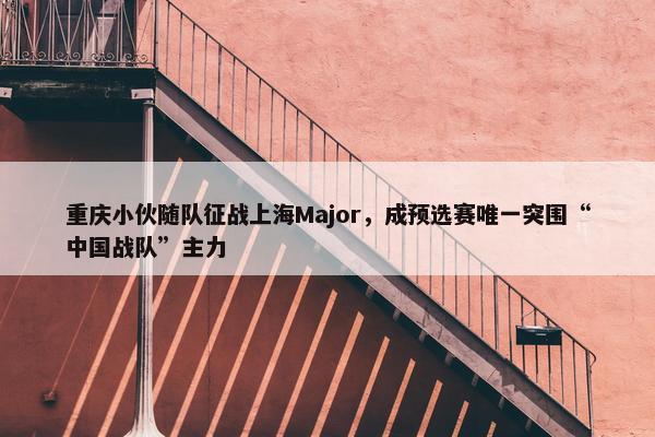 重庆小伙随队征战上海Major，成预选赛唯一突围“中国战队”主力