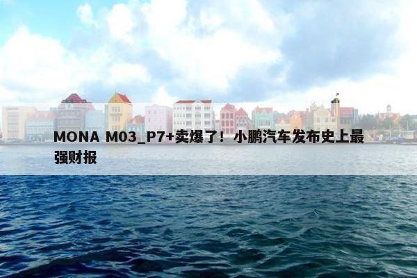 MONA M03_P7+卖爆了！小鹏汽车发布史上最强财报