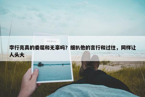 李行亮真的委屈和无辜吗？细扒他的言行和过往，同样让人头大