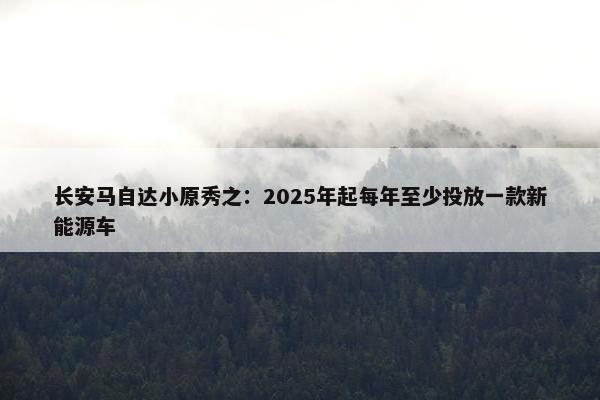 长安马自达小原秀之：2025年起每年至少投放一款新能源车