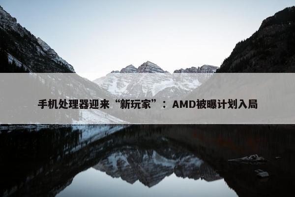 手机处理器迎来“新玩家”：AMD被曝计划入局