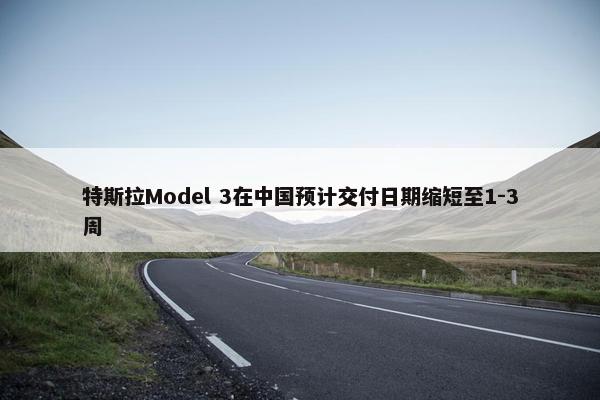 特斯拉Model 3在中国预计交付日期缩短至1-3周