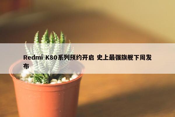 Redmi K80系列预约开启 史上最强旗舰下周发布