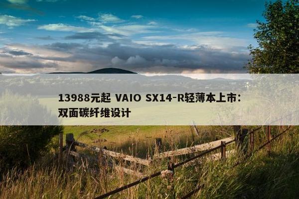 13988元起 VAIO SX14-R轻薄本上市：双面碳纤维设计