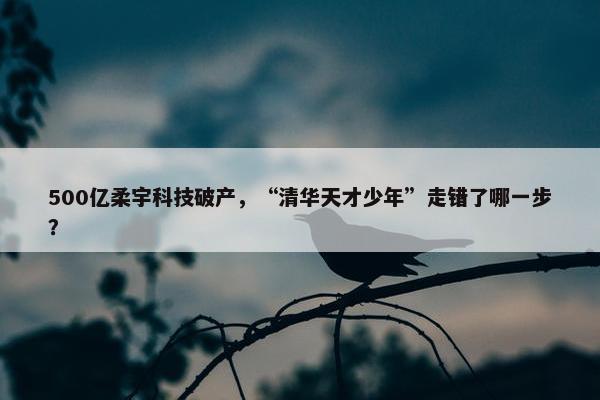 500亿柔宇科技破产，“清华天才少年”走错了哪一步？