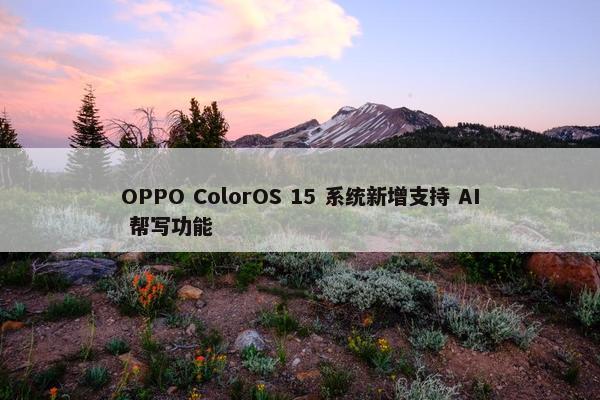 OPPO ColorOS 15 系统新增支持 AI 帮写功能