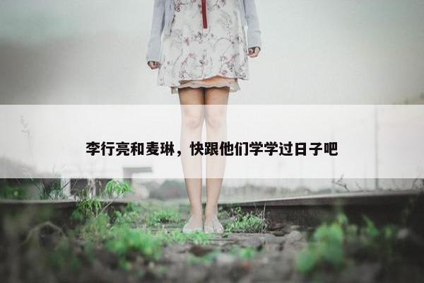 李行亮和麦琳，快跟他们学学过日子吧