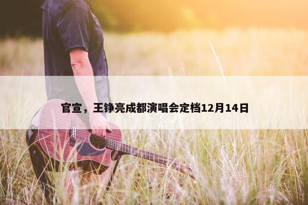 官宣，王铮亮成都演唱会定档12月14日