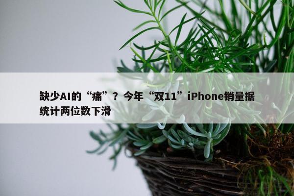 缺少AI的“痛”？今年“双11”iPhone销量据统计两位数下滑