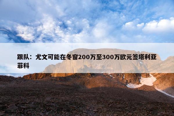 跟队：尤文可能在冬窗200万至300万欧元签塔利亚菲科