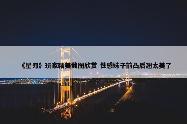 《星刃》玩家精美截图欣赏 性感妹子前凸后翘太美了