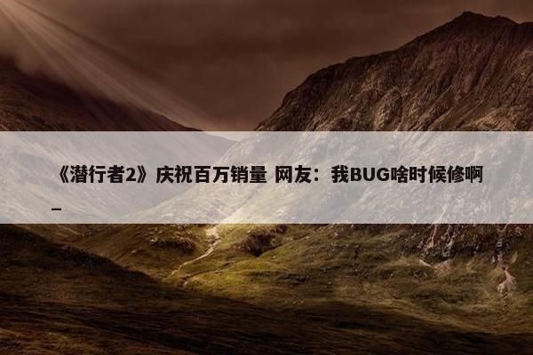 《潜行者2》庆祝百万销量 网友：我BUG啥时候修啊_