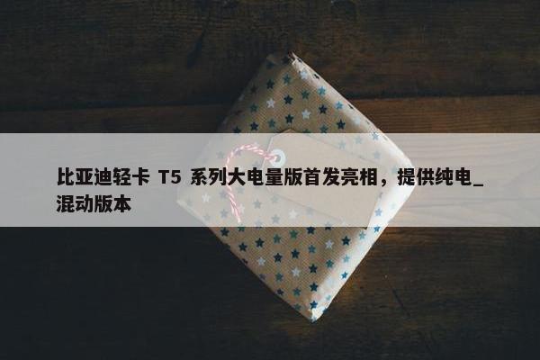 比亚迪轻卡 T5 系列大电量版首发亮相，提供纯电_混动版本