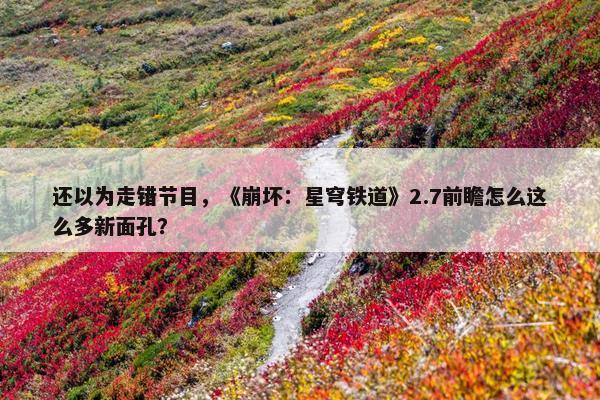 还以为走错节目，《崩坏：星穹铁道》2.7前瞻怎么这么多新面孔？